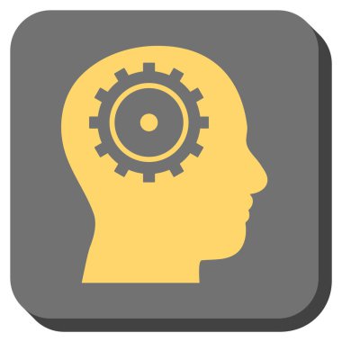 Akıl yuvarlatılmış kare vektör simgesi