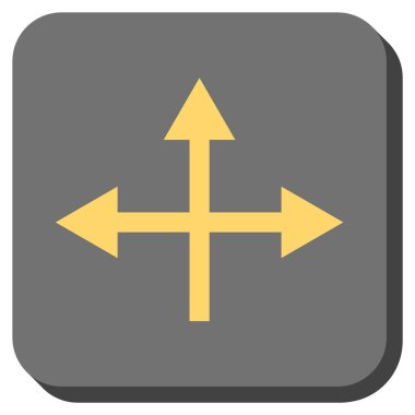 Kavşak yön yuvarlak kare vektör simgesi