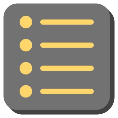 Öğeleri yuvarlak kare vektör simgesi