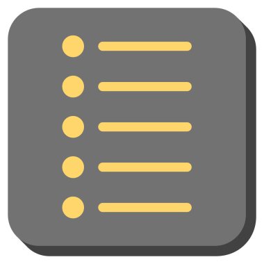 Öğeleri yuvarlak kare vektör simgesi