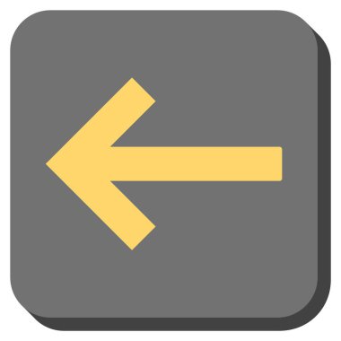 Sol ok yuvarlak kare vektör simgesi