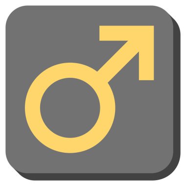 Erkek sembolü kare vektör simge yuvarlak