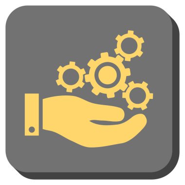 Mekanik Servisi yuvarlak kare vektör simgesi