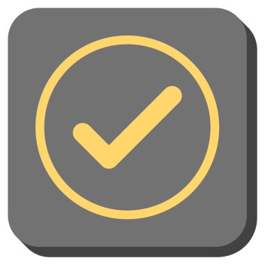 Tamam yuvarlak kare vektör simgesi