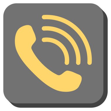 Telefon görüşmesi yuvarlak kare vektör simgesi