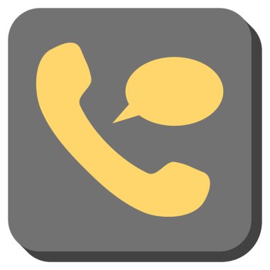 Telefon mesajı yuvarlak kare vektör simgesi