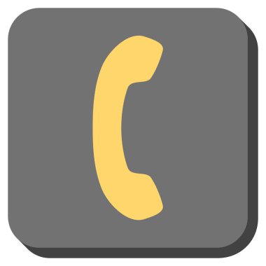 Telefon alıcı yuvarlak kare vektör simgesi