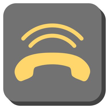 Telefonun çaldığını yuvarlak kare vektör simgesi