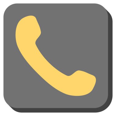 Telefon alıcı yuvarlak kare vektör simgesi