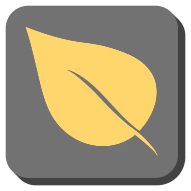 Bitki yaprak yuvarlak kare vektör simgesi