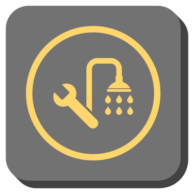 Sıhhi tesisat yuvarlak kare vektör simgesi