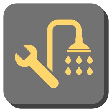 Sıhhi tesisat yuvarlak kare vektör simgesi