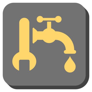 Sıhhi tesisat yuvarlak kare vektör simgesi