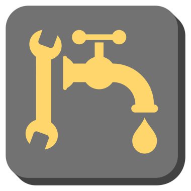 Sıhhi tesisat yuvarlak kare vektör simgesi