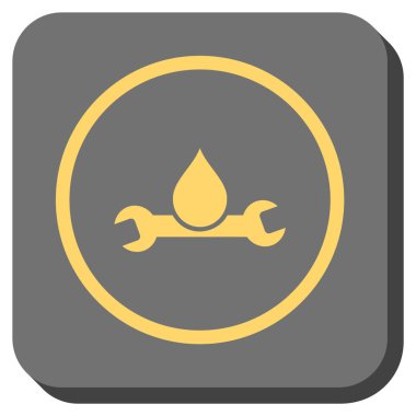 Sıhhi tesisat yuvarlak kare vektör simgesi