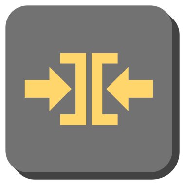 Basın yatay yöndeki kare vektör simge yuvarlak