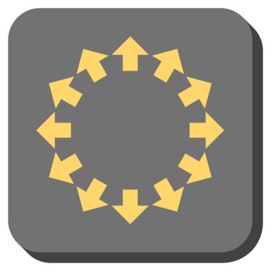 Radyal okları yuvarlak kare vektör simgesi