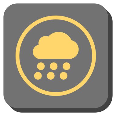 Yağmur bulutu yuvarlak kare vektör simgesi