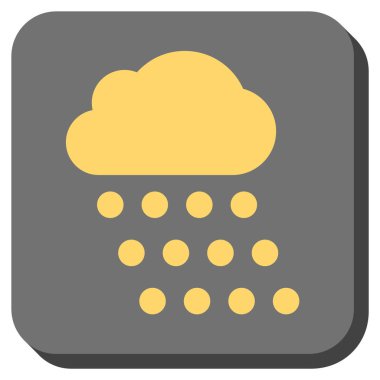 Yağmur bulutu yuvarlak kare vektör simgesi