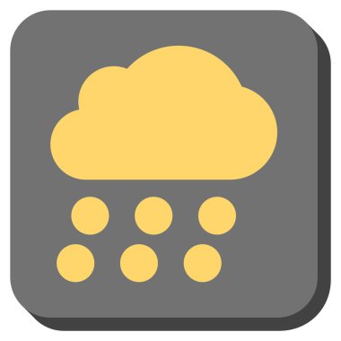 Yağmur bulutu yuvarlak kare vektör simgesi