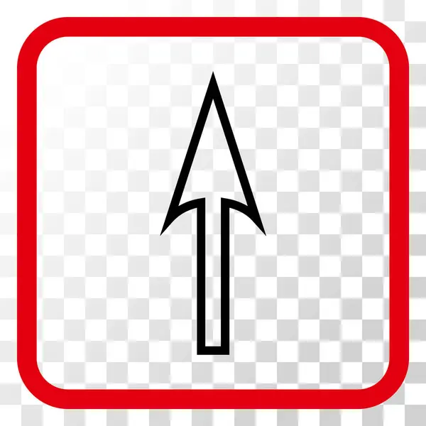 Flecha aguda hacia arriba Vector icono en un marco — Archivo Imágenes Vectoriales