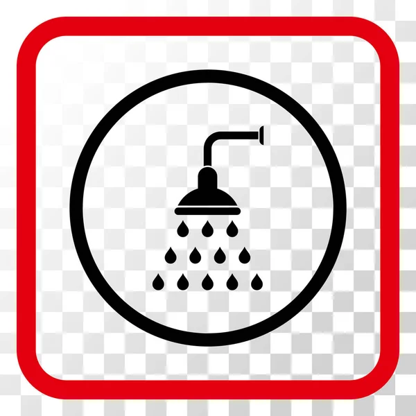 Shower Vector Icon In a Frame — Stock Vector