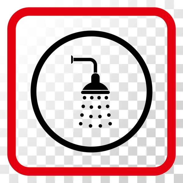 Shower Vector Icon In a Frame — Stock Vector