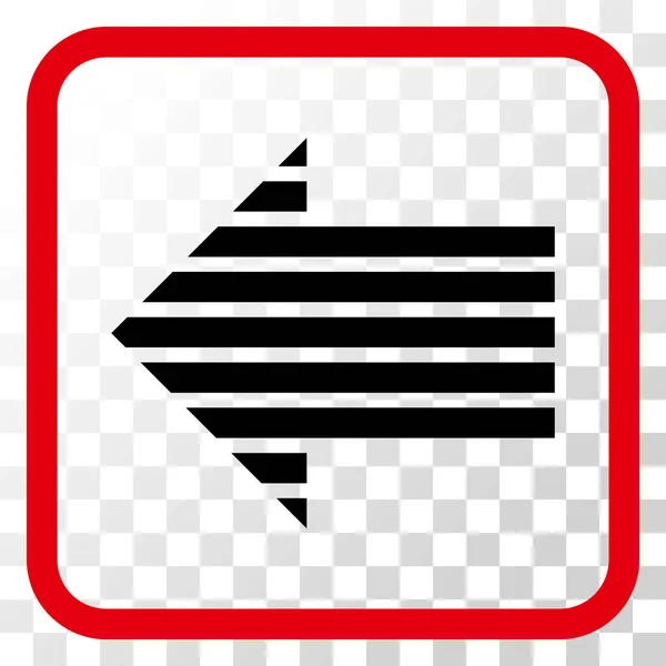 Flecha de la raya izquierda Vector icono en un marco — Archivo Imágenes Vectoriales