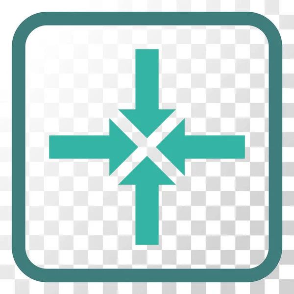 Comprimir flechas Vector icono en un marco — Vector de stock