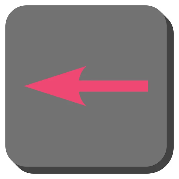 Seta afiada esquerda arredondada vetor quadrado ícone —  Vetores de Stock