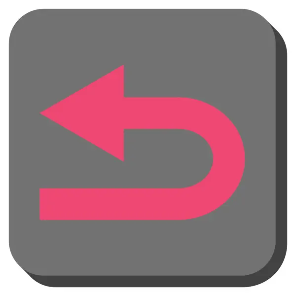 Turn Left zaoblený čtverec vektorové ikony — Stockový vektor