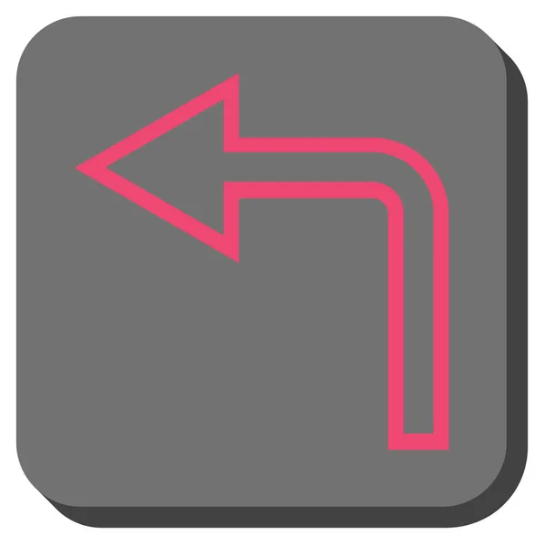 Turn Left afgerond vierkant Vector Icon — Stockvector