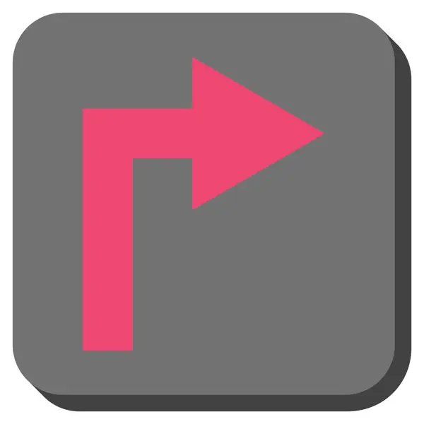 Gire a la derecha redondeado cuadrado Vector icono — Vector de stock