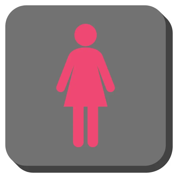 Mujer redondeado cuadrado vector icono — Vector de stock