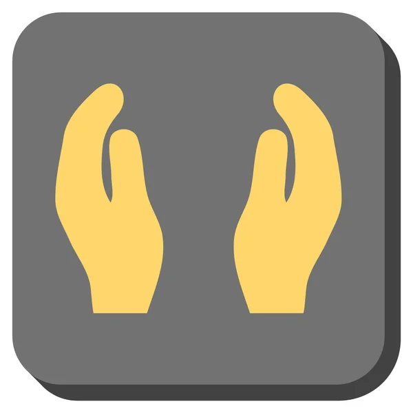 Icona vettoriale quadrata arrotondata delle mani degli applausi — Vettoriale Stock