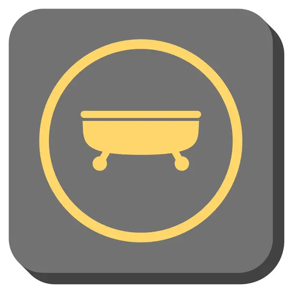 Bathtub Rounded Square Vector Icon — Stock Vector