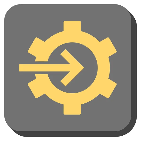 Zahnrad-Integration abgerundetes quadratisches Vektorsymbol — Stockvektor