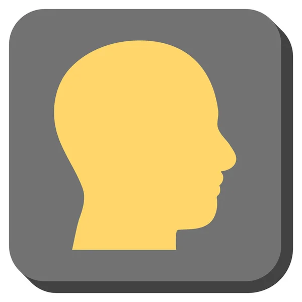Głowy profil zaokrąglony kwadrat wektor ikona — Wektor stockowy