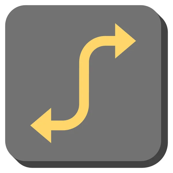 Flecha de curva opuesta redondeada Vector cuadrado icono — Vector de stock
