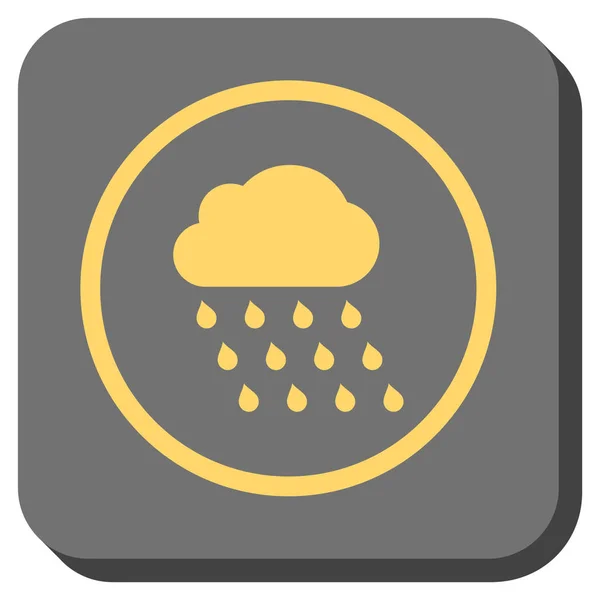 Nube de lluvia redonda cuadrado Vector icono — Archivo Imágenes Vectoriales