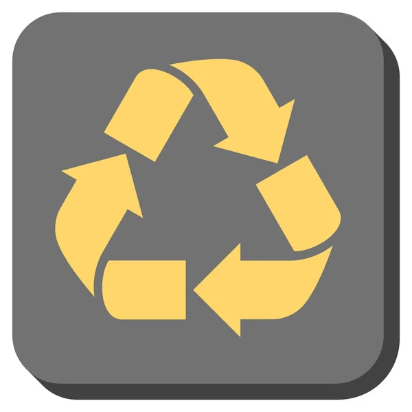 Ícone de vetor quadrado redondo de reciclagem —  Vetores de Stock