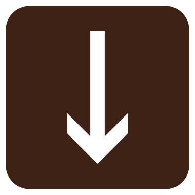 Düz aşağı ok vektör simgesi kare