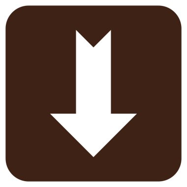 Düz aşağı ok vektör simgesi kare