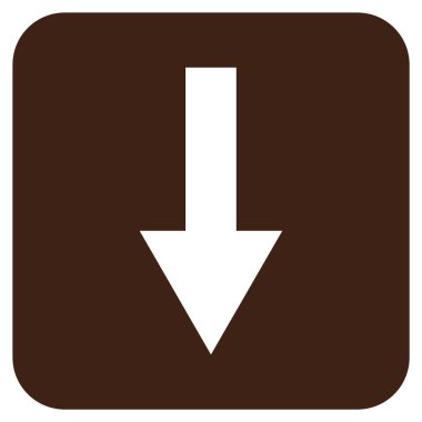 Düz aşağı ok vektör simgesi kare