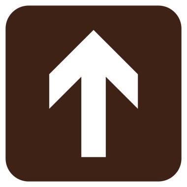 Düz yukarı ok vektör simgesi kare