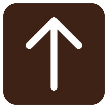 Düz yukarı ok vektör simgesi kare