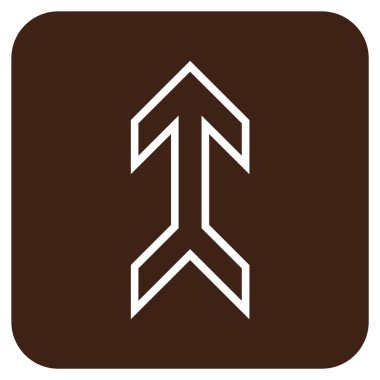 Düz yukarı ok vektör simgesi kare