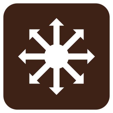 Radyal oklar düz kare vektör simgesi