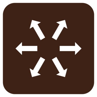 Radyal oklar düz kare vektör simgesi