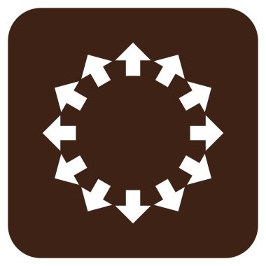 Radyal oklar düz kare vektör simgesi